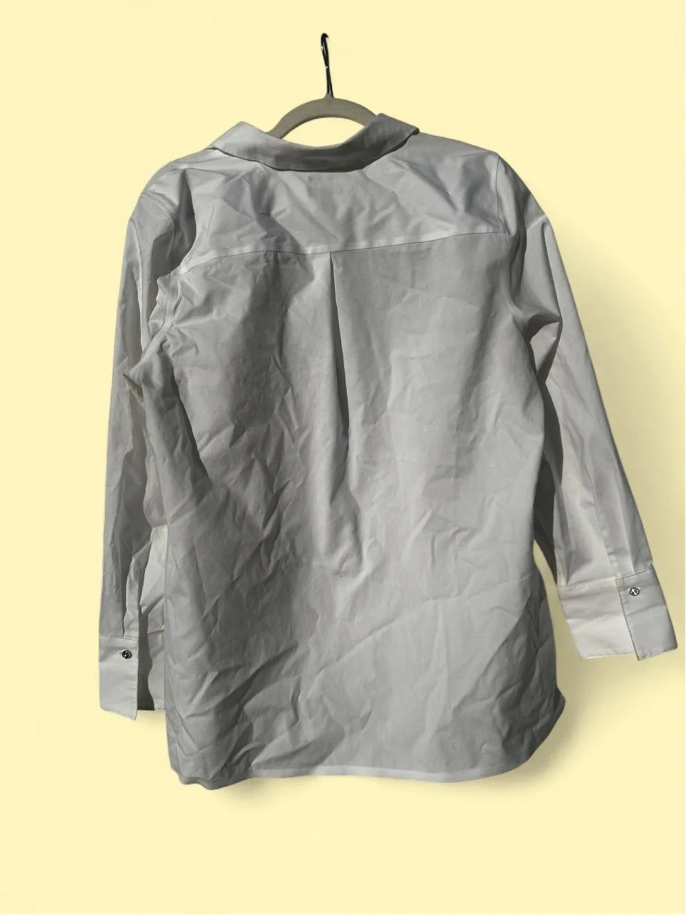 Talbots White Long Sleeve Button-Popover Shirt